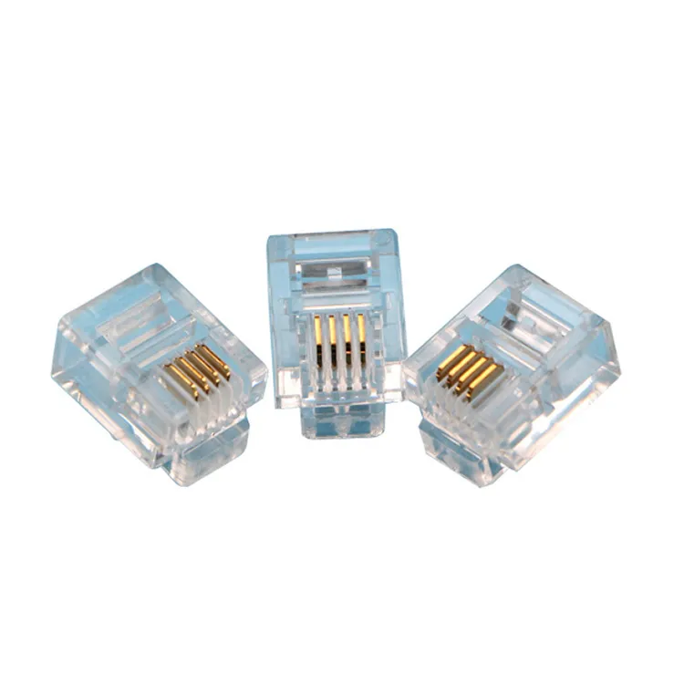 Модульный штекер Ethernet Rj11 Rj12 4P4C 6P6C UTP телефонный проводной разъем 100 штук
