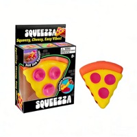 Jouet à presser, tranche de pizza souple, simulation alimentaire style SQUEEZZA, jouet anti-stress et de décompression