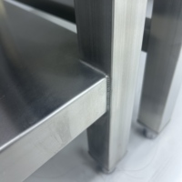 Table de travail de qualité supérieure, double couche, en acier inoxydable, pour la préparation des aliments en cuisine, cuisine extérieure et laboratoire