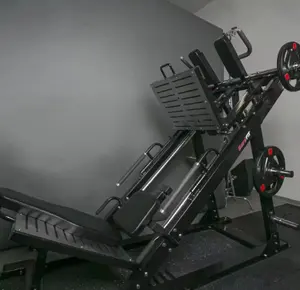 Ticari mukavemet eğitimi spor ekipmanları ücretsiz ağırlık plaka yüklü Hack Squat bacak basın makinesi