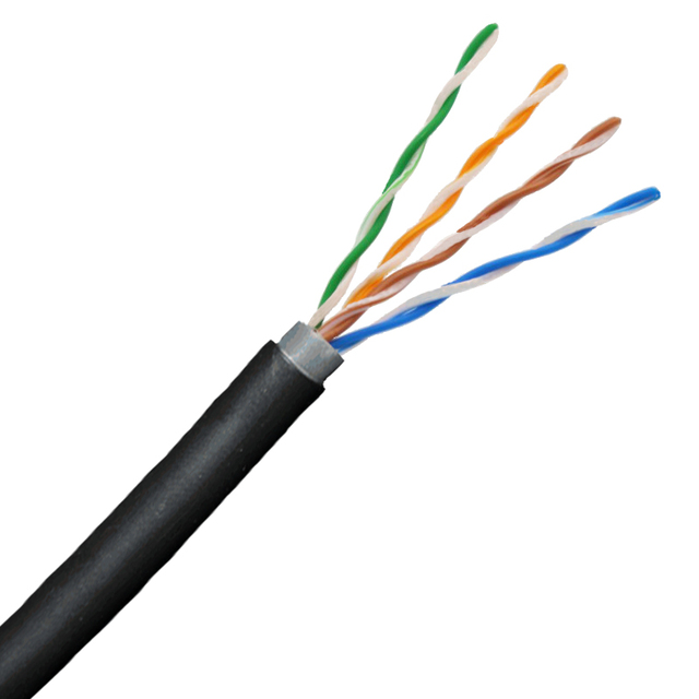 Cat5e UTP Outdoor Network Cable 24AWG CCA/BC Core PVC/PE Jacket Waterproof 305m LAN Cable for CCTV Security Camera