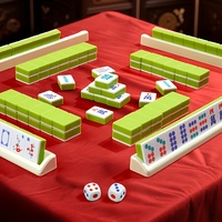 Ensemble de Mahjong Miniature de Luxe Moderne 150 Pièces, Durable, pour 4 Joueurs, Jeu de Table Portable pour Fêtes avec Tuiles de Mahjong, Dés et Plateau de Rangement