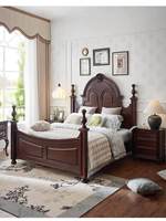 Tomson Shanghai Hochwertige Villa Massivholz Eiche Amerikanischer Stil Hauptschlafzimmer Vintage Prinzessinnen-Hochzeitsbett 2x2,2m 1,8m