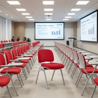 Chaise de conférence empilable pour projet d'usine, chaise de formation rembourrée en tissu, chaise de visiteur de bureau, chaise simple et empilable