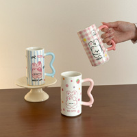 Lelyi Ins Style mignon lapin en céramique tasse à eau tasse bureau café petit déjeuner lait tasse cadeau