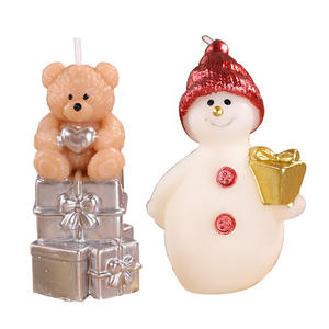 Bougie en <span class=keywords><strong>cire</strong></span> de soja mélangée peinte à la main, motif ours, <span class=keywords><strong>pour</strong></span> l'aromathérapie, ambiance hivernale, décorations, accessoires photo, fêtes de Noël - Product Image 5