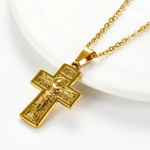 Retro Christian Stainless Steel <b>Cross</b> Necklace <b>Pendant</b> For Women <b>Men</b> Vintage Religious Jesus Prayer Charms Amulet Jewelry Gifts - Product Image 4