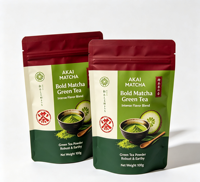 Sachet Doypack en aluminium pour Matcha avec incision de déchirement, pochette étanche à fermeture éclair pour emballage de poudre, sacs plastiques personnalisables avec ligne de déchirement