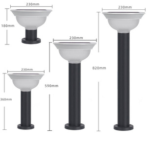 Solar Lawn <b>Light</b> Aluminum Body IP65 Waterproof Outdoor Garden <b>LED</b> Lighting Fixture Semi Flush Mount - Product Image 2