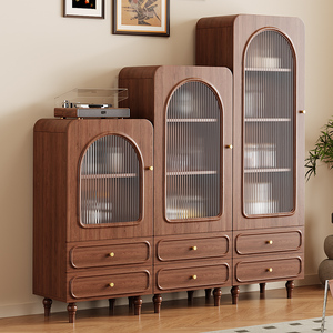 ตู้ข้างเตียงกระจกสไตล์วินเทจ 3 ช่องเก็บของ เฟอร์นิเจอร์ห้องนั่งเล่น - Product Image 1