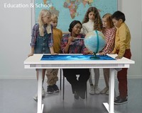 Table tactile électrique de 43 pouces avec écran multi-touch 20 points, réglage automatique de la hauteur pour le bureau, l'éducation et l'enseignement en libre-service