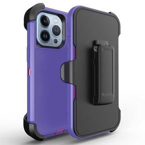 Avec Clip <span class=keywords><strong>Ceinture</strong></span> 3 En 1 Couleur Solide Antichoc Defender Robot Armor Case Pour <span class=keywords><strong>Iphone</strong></span> 16 15 Pro Max 14 Plus 13 12 - Product Image 1