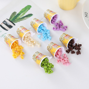 Offre Spéciale drôle Mini nourriture porte-clés en plastique résine Miniature fausse Simulation nourriture tasse pop-corn porte-clés pour cinéma activité cadeau - Product Image 2