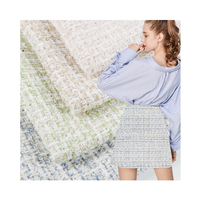 Tissu en laine de coton et polyester à carreaux brillants fantaisie en tweed pour vêtements et rembourrage de canapé