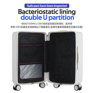 Set di valigie <span class=keywords><strong>da</strong></span> <span class=keywords><strong>viaggio</strong></span> per il tempo libero <span class=keywords><strong>da</strong></span> 20/24/26 pollici con apertura frontale alla moda Trolley con portapacchi Stand-alone incorporato - Product Image 6