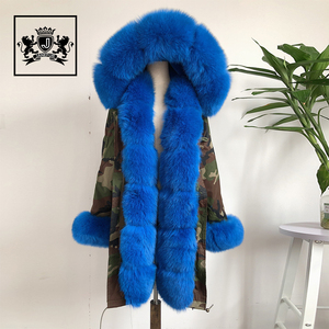 Janefur <strong>Women</strong> Fox <strong>Fur</strong> Cuff Collar <strong>Parka</strong> <strong>with</strong> Detachable Faux Rabbit <strong>Fur</strong> Liner Wholesale Classical Style Winter <strong>Fur</strong> <strong>Parka</strong> <strong>Coat</strong> - Product Image 4