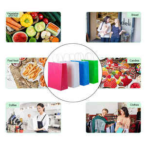 Sacs en papier kraft de taille personnalisée sacs à provisions blancs et bruns recyclés avec logo imprimé pour emballage personnalisé - Product Image 4