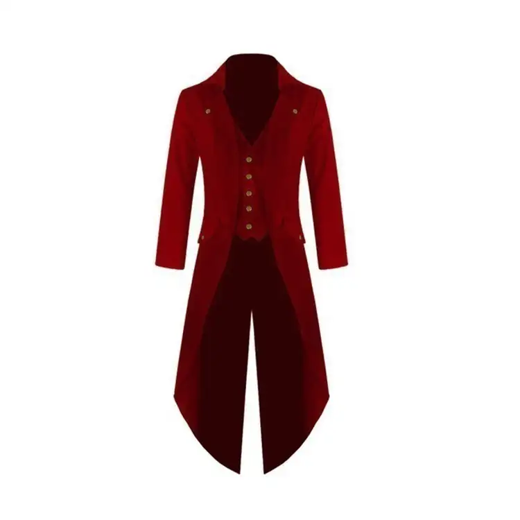 Casaco feminino de pele, casaco alfaiate vermelho vitoriano