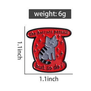 Broche en alliage de zinc peinte, motif Grimace, pour la guérison <span class=keywords><strong>des</strong></span> douleurs animales, décoration émotionnelle sombre, personnalité créative - Product Image 6