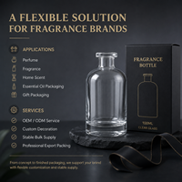Bouteille diffuseur d'arômes en verre cylindrique de luxe vide de 100 ml avec bouchon en liège pour le stockage d'huiles essentielles et de liquides parfumés