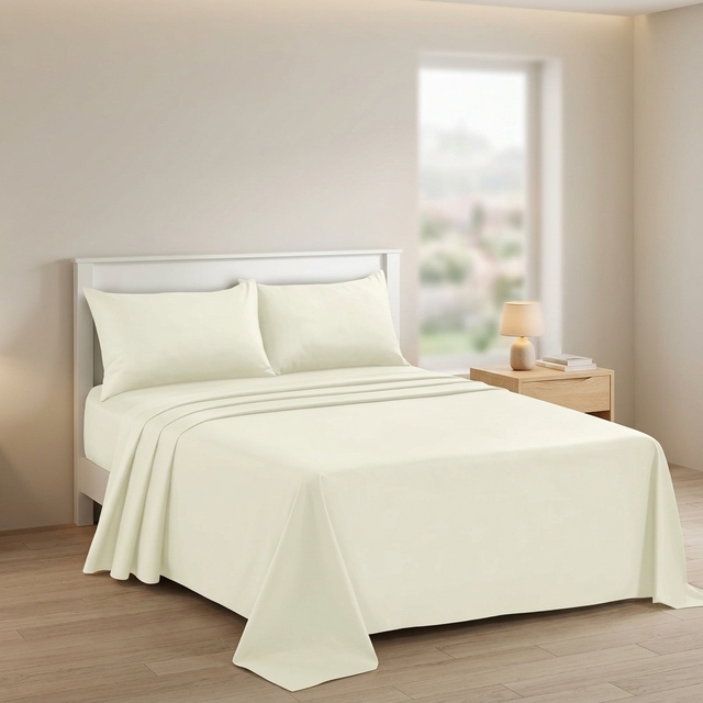 100%cotton 200TC Beddings  Comfortable Flat Sheet Fitted Sheet Solid Pattern Flat Sheets Single/Double/King Size for All-Season