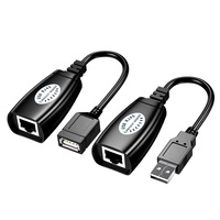 Câble d'extension RJ45 LAN, câble d'extension USB Ethernet sur câble Cat5/Cat5e/Cat6 jusqu'à 150 pieds, adaptateur USB 2.0 vers RJ45 pour imprimante