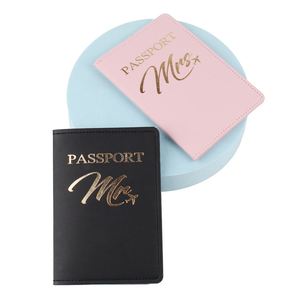 Porta Pasaportes Personalizable de PU de Alta Calidad con Diseño de Letras de Viaje Impermeable, Estilo Moderno, para Parejas - Product Image 5