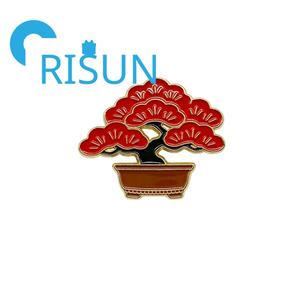 Broches de Esmalte con Forma de Mini Bonsái Personalizados al por Mayor, Pin de Solapa con Diseño de Ficus y Ginseng, Joyería, Regalo - Product Image 3