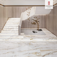 Dalles de sol en porcelaine polie en pierre frittée ARDEN GOLD 1600x3200mm pour piscine, escalier extérieur, mur - Résistant aux acides
