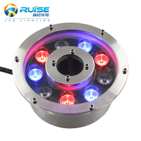 Lampu Air Mancur LED Lingkaran 9W CE Rohs IP68 Stainless Steel Tahan Air, Warna Berubah dengan Kontrol Eksternal untuk Taman