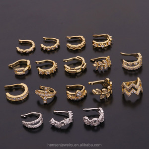 Nouveauté : Boucle d'oreille ajustable en CZ de 8 mm, sans perçage, pour conque, hélix, cartilage, <span class=keywords><strong>orbital</strong></span>, bijoux sans perçage - Product Image 2