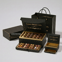 Caja Rígida Magnética de Lujo para Regalo de Ramadán con Impresión de Logotipo de Marca Personalizada en Lámina Dorada, con Bolsa de Cinta