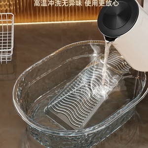 Transparent Plastic Laundry Basin With Washboard Large Size Thickened For Home Baby Student Dormitory Use - Product Image 5