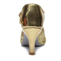 808 or 7cm talon femmes chaussures de danse Latine paillettes d'or latines chaussures