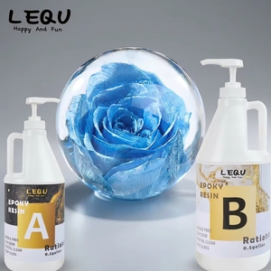 LEQU Happy And Fun 0.5 Gallon Crystal <b>Clear</b> Epoxy Resin Kit, AB Adhesive for Casting Coating Wood Table & DIY Crafts - Product Image 3