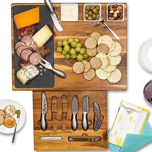 Wooden Cheese <b>Board</b> Set With Stainless Steel <b>Tools</b> For Party Snacks And Serving - Product Image 2