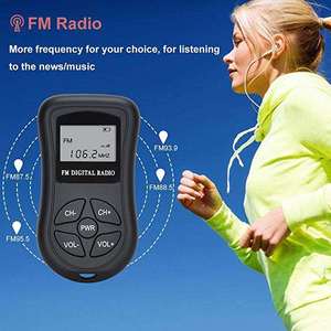 Factory OEM MA-107 Compact Mini FM Stereo Radio LCD Digital Display 64-108MHz Portable Conference Battery Powered Plastic - Product Image 6