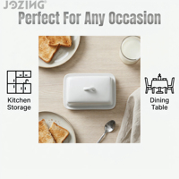 Vente en gros de beurrier en porcelaine blanche de haute qualité Jozing avec couvercle - 2 pièces, 7 pouces, beurrier en céramique moderne pour hôtel, maison, cuisine