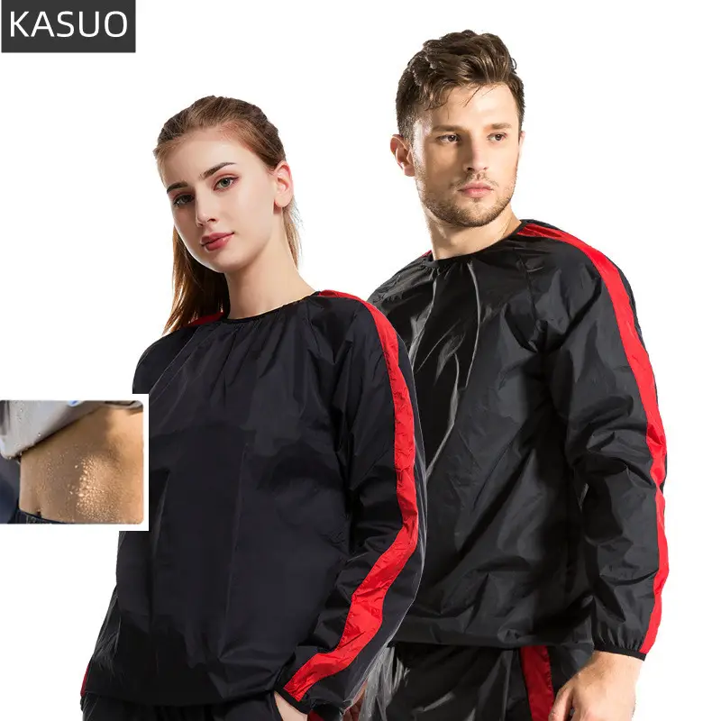 Erkek ve kadın sauna spor elbise koşu üst giyim eğitim vücut şekli egzersiz fitness yanan yağ Hoodie boks takım elbise