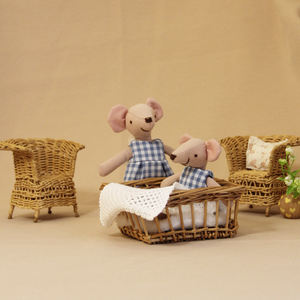 <span class=keywords><strong>Mouse</strong></span> magleg intercambiabile in tessuto H13/15CM con gonna scozzese blu e bianca - Product Image 5