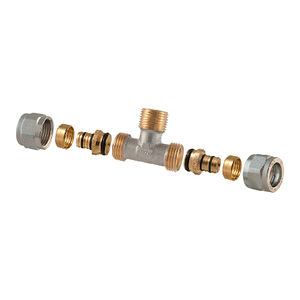 Conector de compresión macho 1/2-20 x 1/2 x 1/2-20 para mangueras de fontanería multicapa - Product Image 1
