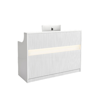 Comptoir de réception de luxe pour salon de beauté, avec rangement et bande lumineuse LED, idéal pour bureau ou salon