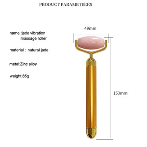 Amazon mejor vendedor de alta calidad facial masajeador vibrante eléctrico de cuarzo rosa masaje facial de piedra de jade - Product Image 6