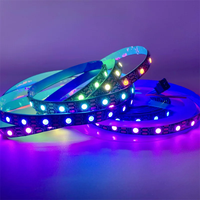 Tira de LED WS2812RGBIC SMD5050 direccionable de 5 V CC, píxeles direccionables individualmente, 30/60/96 LED/m, conectividad USB/Wi-Fi