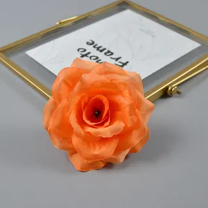 Hot Selling Artificial Flowers Rose Head 3.9 Inches Silk Rose Flower Head For Wedding Party All Saints' Day Halloween Decoration