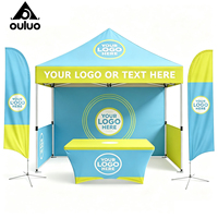 Tente publicitaire pliable sur mesure 3x3m en acier durable 300D, facile à monter, imperméable pour usage intérieur, avec parois latérales et auvents