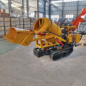 Bétonnière sur chenilles avec <span class=keywords><strong>pelle</strong></span> autochargeuse, pompe hydraulique, chenilles en caoutchouc, mini bétonnière sur chenilles de 280 L - Product Image 4