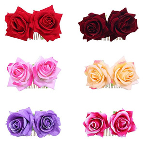 Pince à cheveux en forme de fleur Rose, peigne coulissant pour danseuse <span class=keywords><strong>Flamenco</strong></span>, pince à cheveux, <span class=keywords><strong>accessoires</strong></span> de coiffure, offre spéciale - Product Image 2