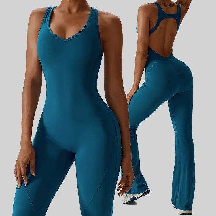 Combinaison de yoga une pièce coupe ajustée pour femmes vêtements de sport combinaison gym fitness grenouillère vêtements de sport body combinaisons d'entraînement pour femmes