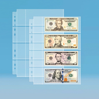 Protector de Billetes Transparente de PP con Carga Superior, Funda Protectora para Billetes y Dinero en Efectivo con 1/2/3/4 Bolsillos
